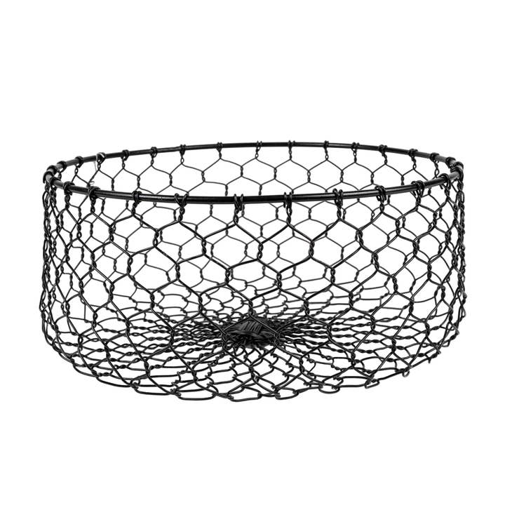 Foreside Home & Garden - Wholesale Basket - SALE - Barric Chicken Wire Farmhouse Black Basket Fall Decor