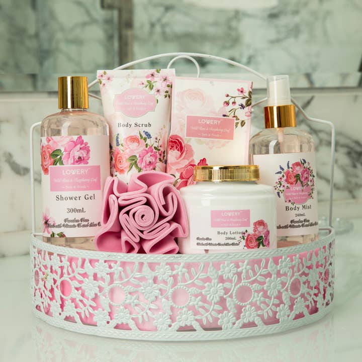 Lovery - Wholesale Bath & body set - Shower and Bath Caddy with Wild Rose Raspberry Body Care