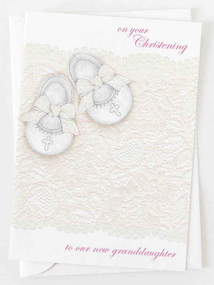 Granddaughter Christening Greeting Card C6_1525 for wholesale by Ann Scott Design