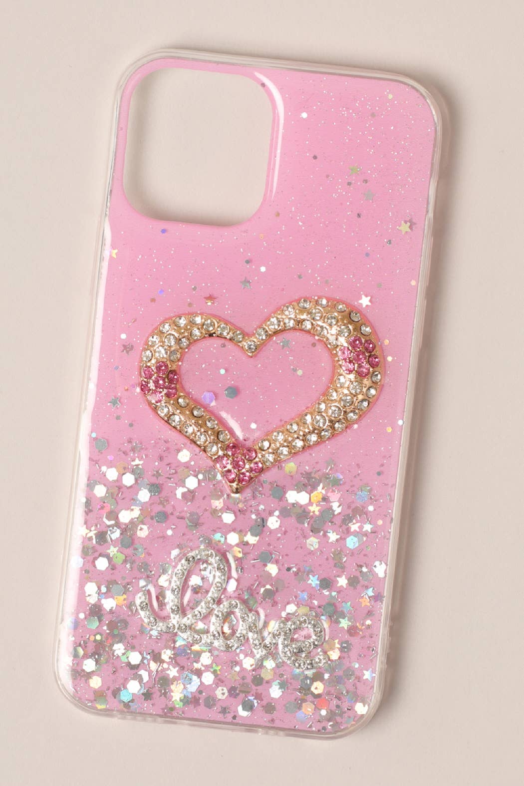 Fashion City - Wholesale Phone Case - Women's - Heart Sparkling Glitter iPhone 12 / 12 Pro Case0