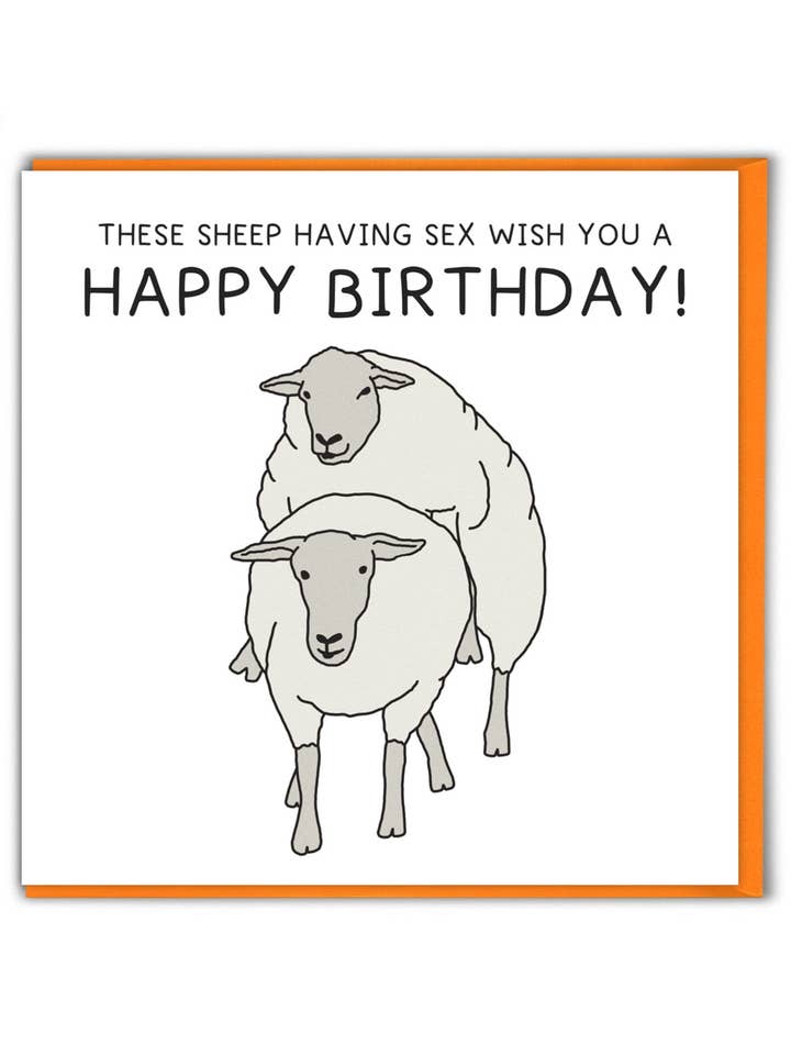 Funny Rude Sheep Sex Birthday Card for wholesale by Brainbox Candy
