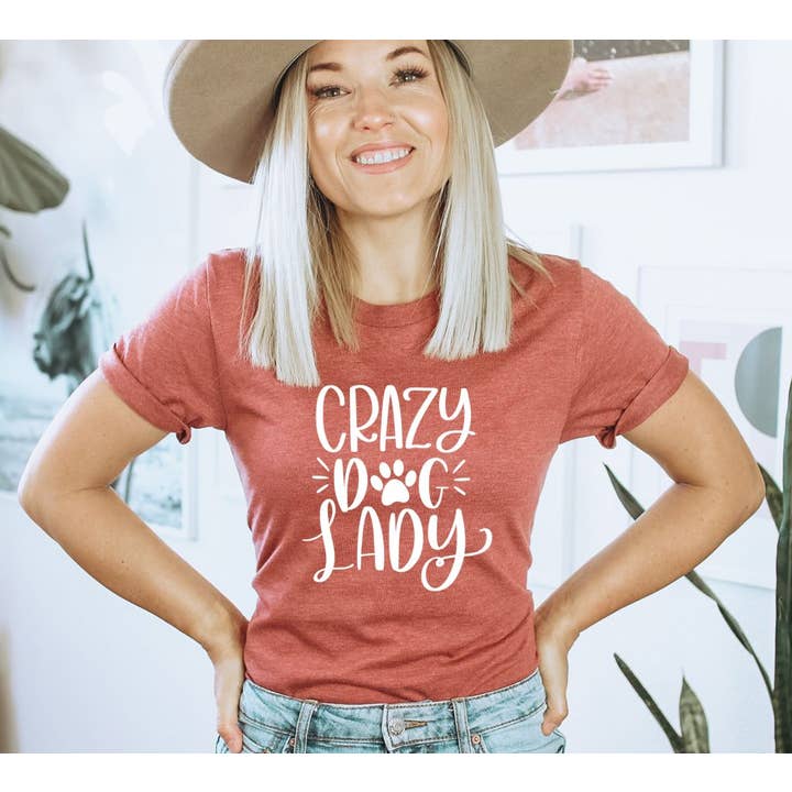 Crazy Dog Lady T-shirt | Women's Top for wholesale by KM Clothing