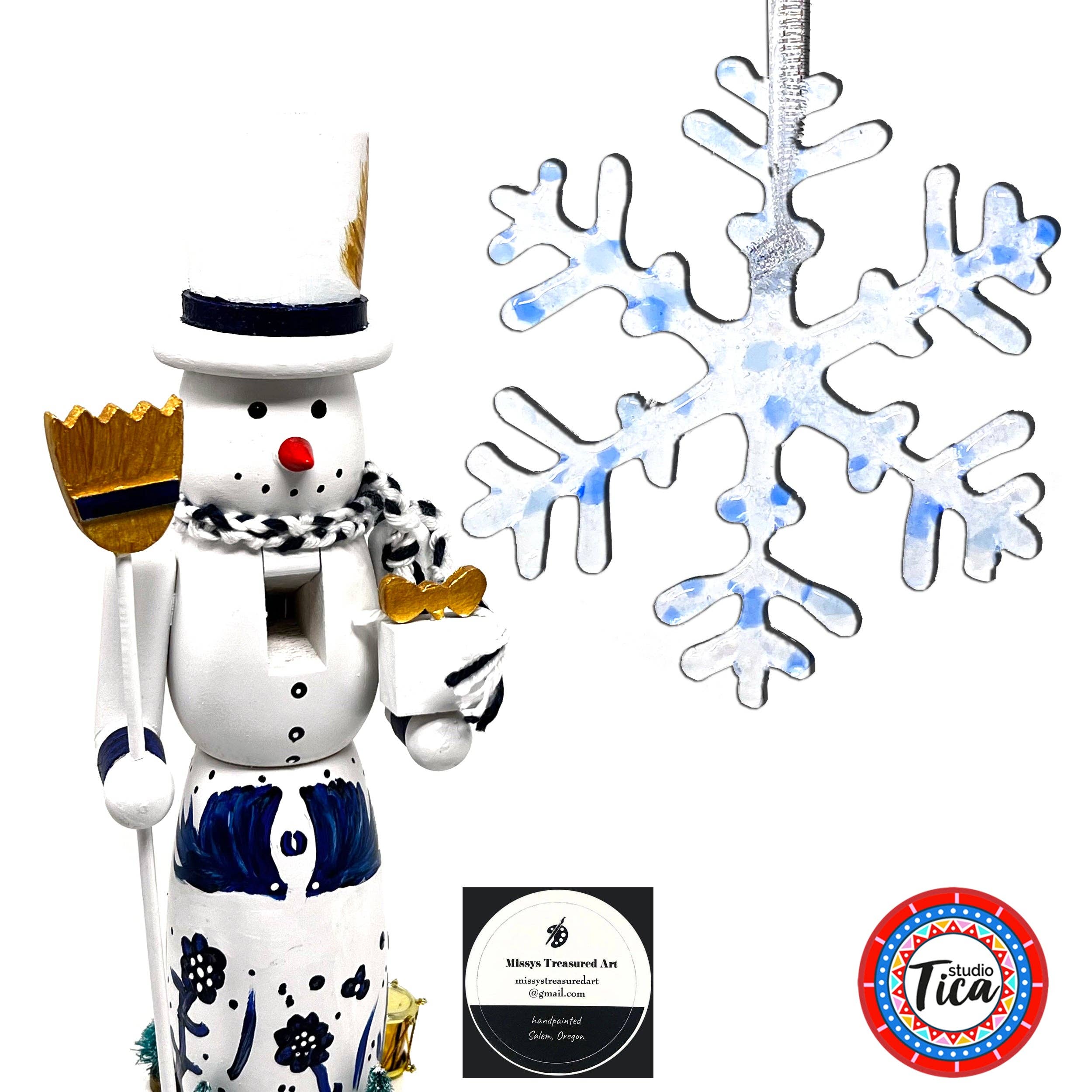 studioTica - Wholesale Ornament - Handmade Glass Snowflake - Sapphire Crystal7