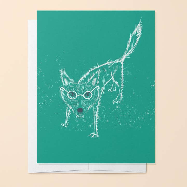 Coyote Southwest Blank Note Card for wholesale by HELLO EDDIE