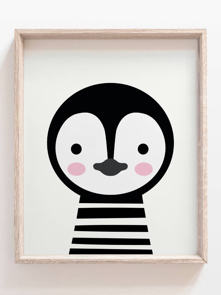 Arktiskt djur, Penguin Print, Barn, Plantskola, Wildlife Print för wholesale av The Little Wagon