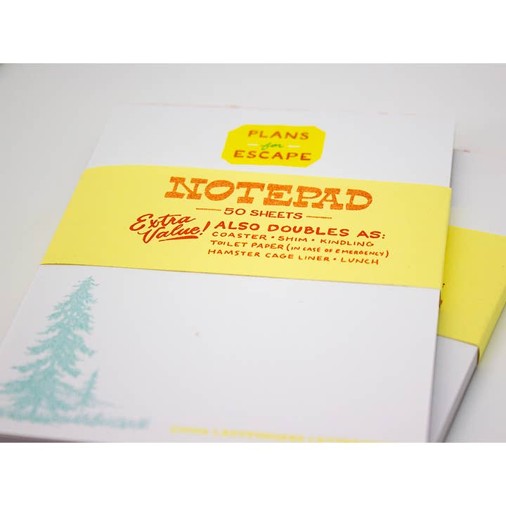 Ladyfingers Letterpress - Wholesale Notepad - Plans for Escape Risograph Notepad1