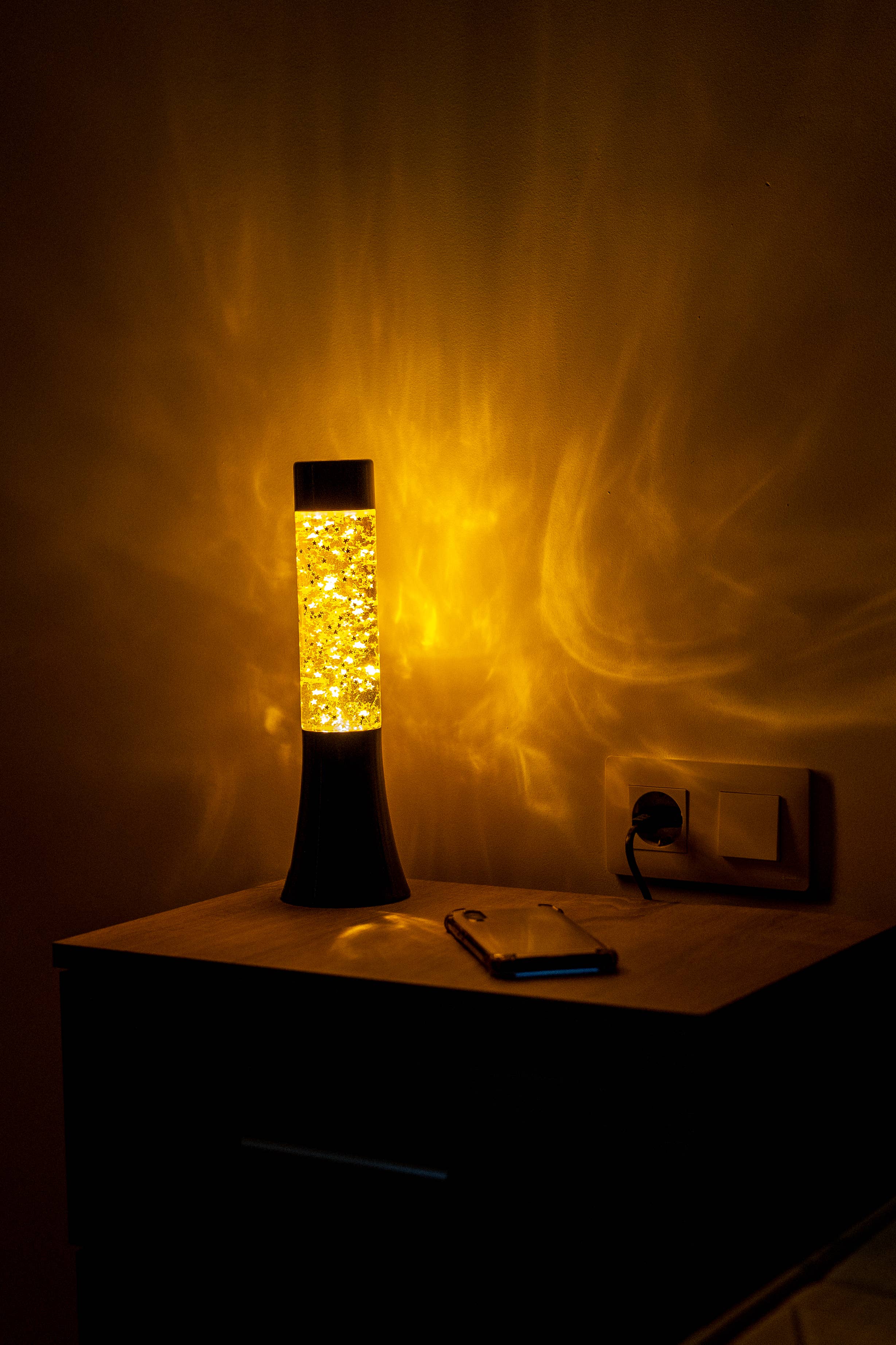 Fisura - Venta al por mayor Lámparas de lava - Lampara de lava mini Purpurina Estrellas (EU plug,220-240 V)1