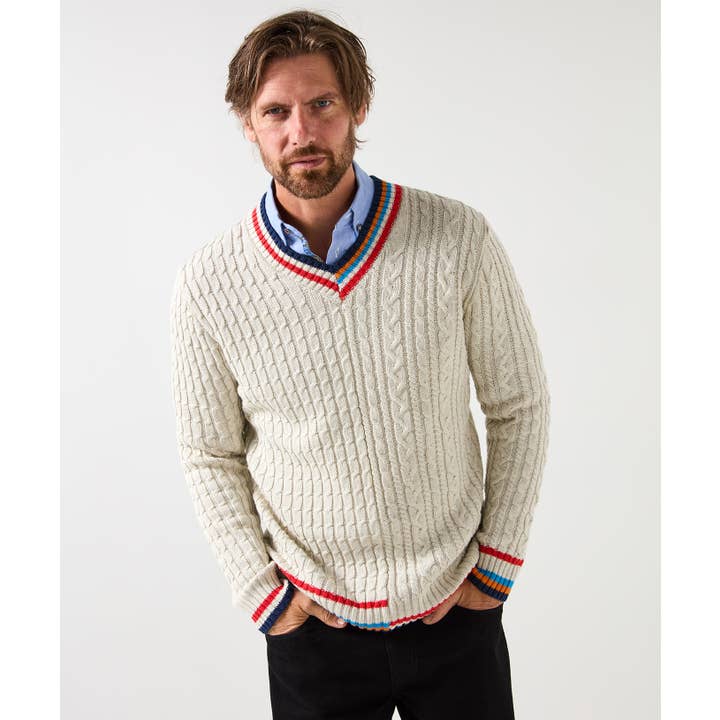 Preppy Cable V-Neck Jumper for wholesale by Joe Browns