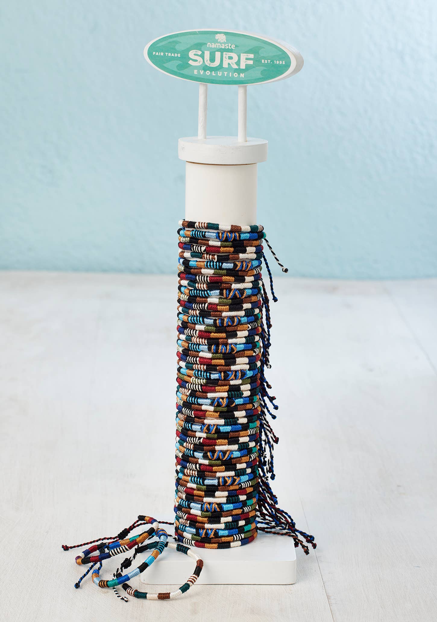 Namaste - Wholesale Woven/braided bracelet - Earth Friendship Bracelet On Roll Display