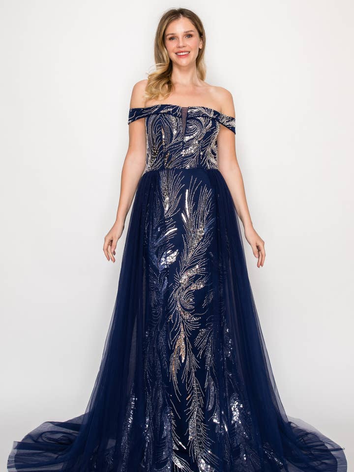 3204 - Midnight Plumage Embellished Dress for wholesale by ILY From