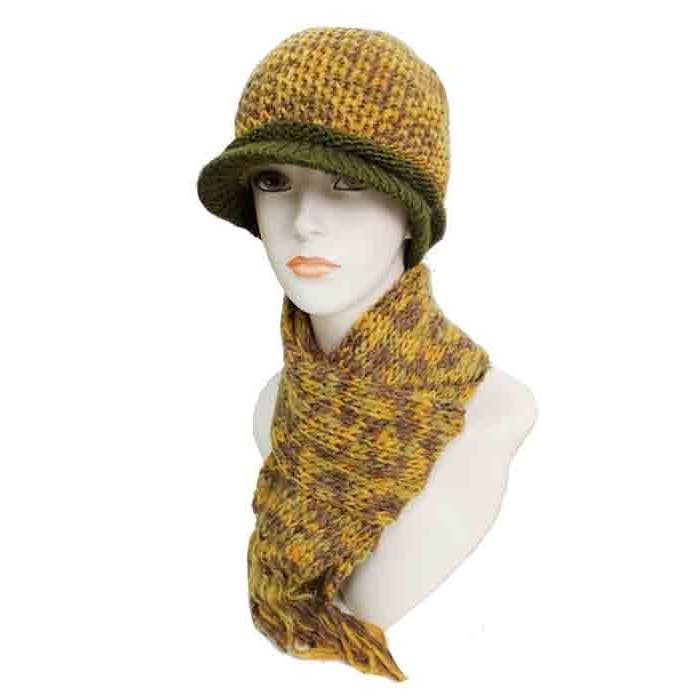 Cap Zone - Wholesale Beanie - Women's - Visor Design Crochet Super Softness Two Set Beanie2