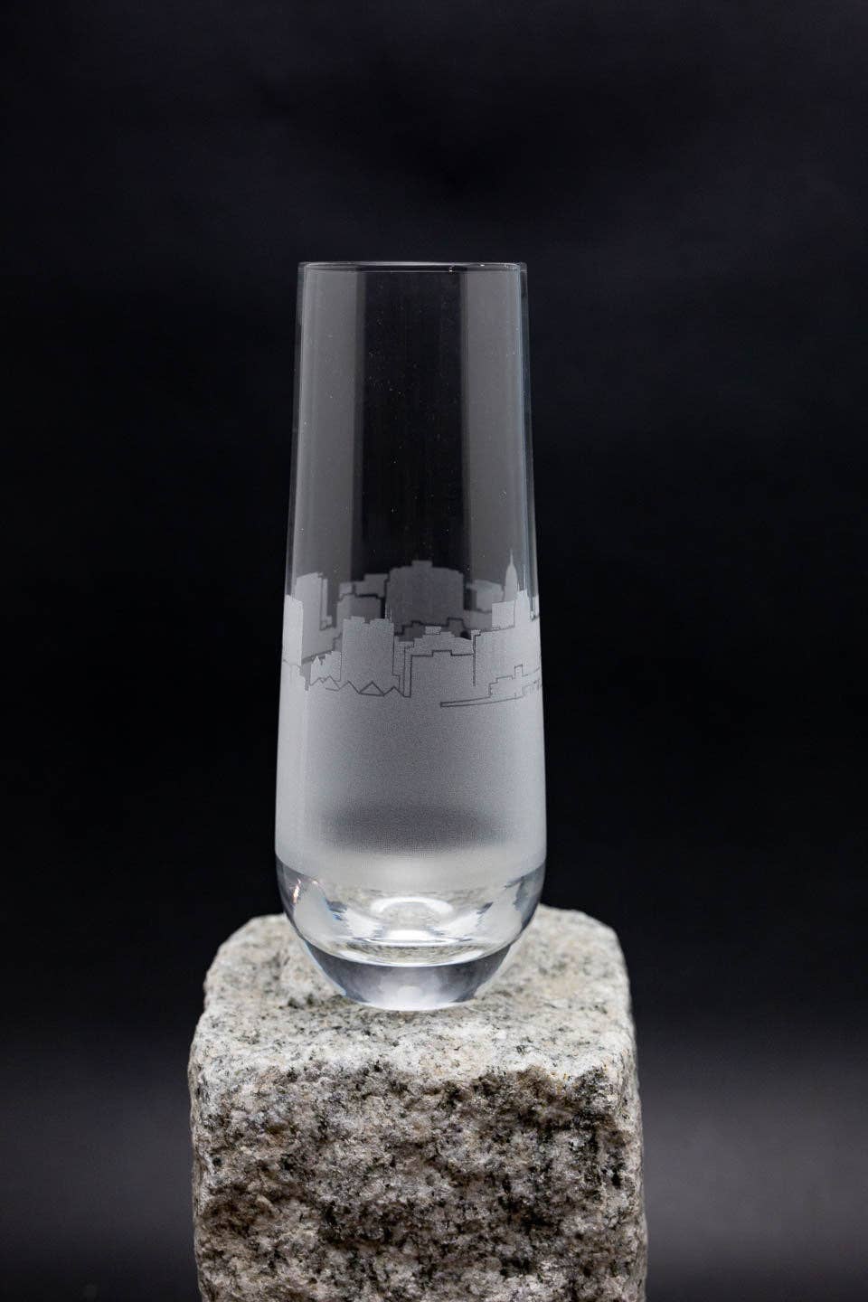 Urban & Etched – wholesale Champagne flute – Madison, Wisconsin Etched Stemless Champagne Flute Barware1