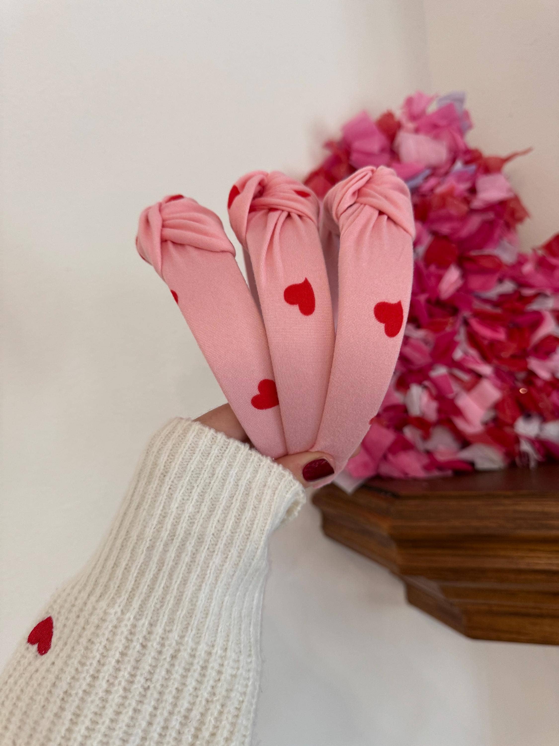 Brynnbands - Wholesale Fashion headband – women's - Valentine's Heart Top Knot Headband with Hair Tie7