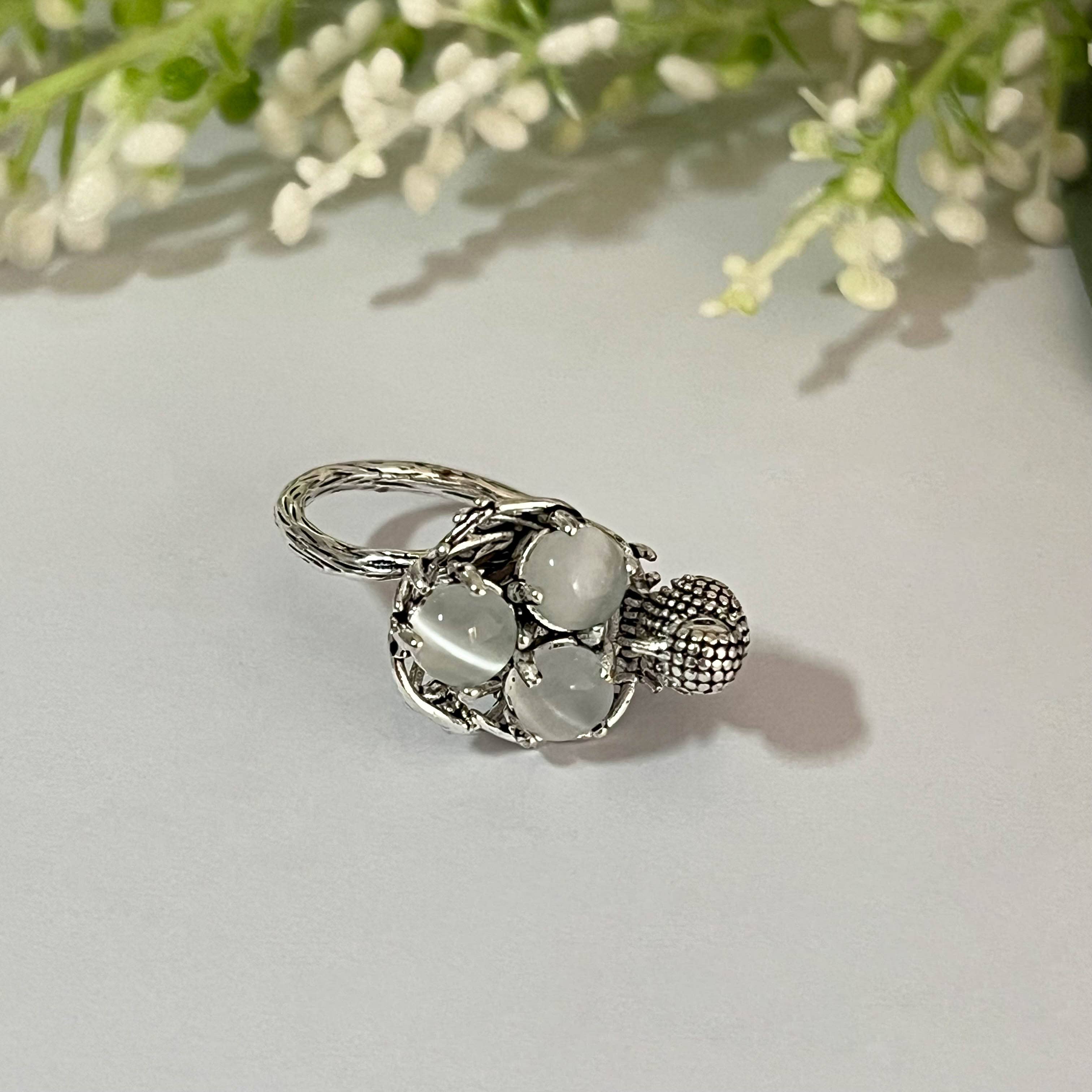 Silver Loving Birds Feeding Design Creative Ring for wholesale on Faire0