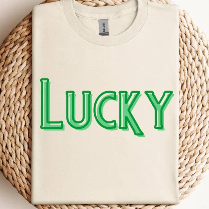 Green Lucky T-shirt for wholesale by Bella Marie Apparel & Co