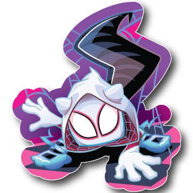Pegatina parodia de Spider-Gwen para venta al por mayor de Squaredy Cats