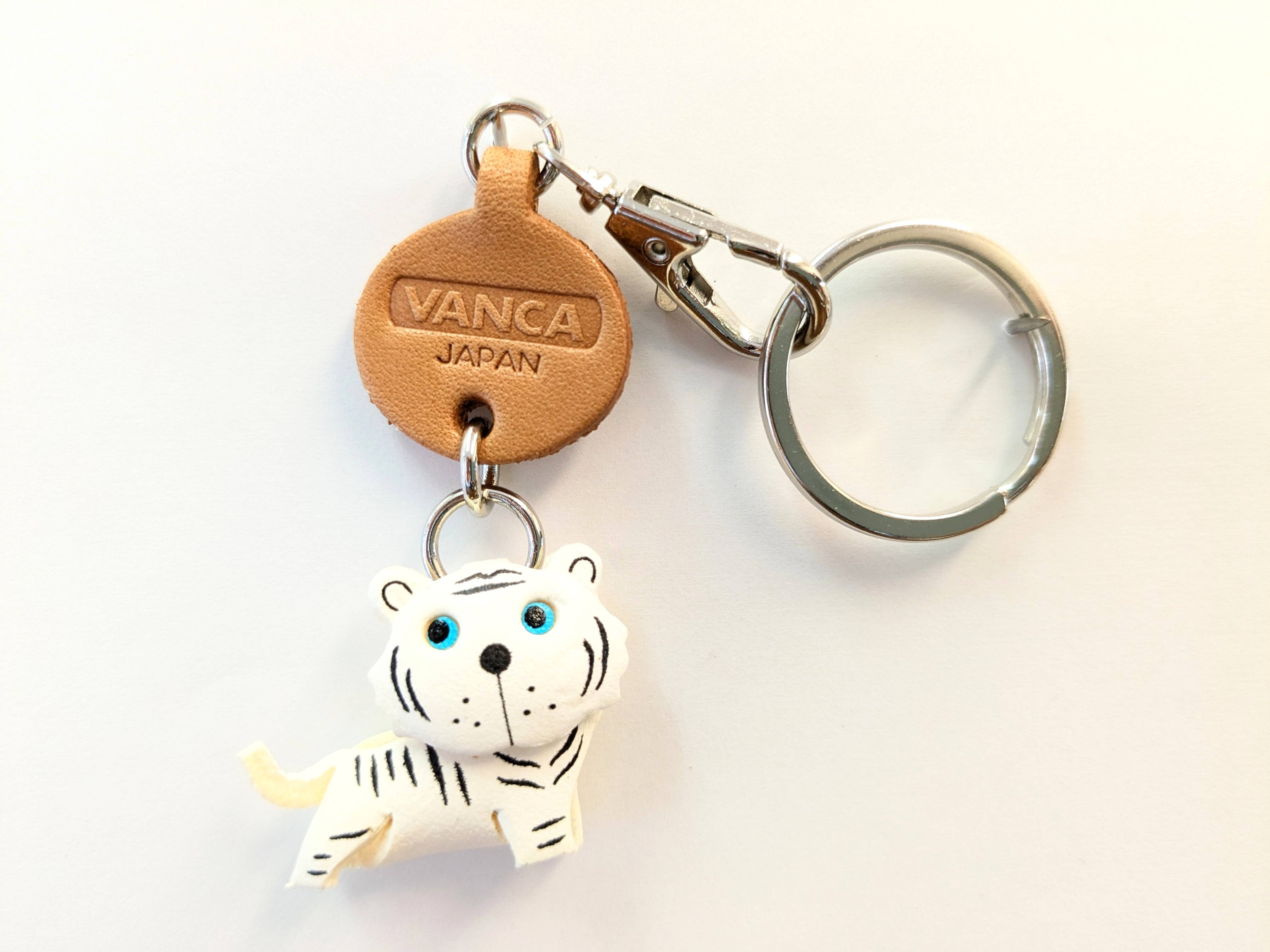 VANCA CRAFT - Wholesale Keychain – Women's - White Tiger Leather Animal Handmade Keychain Bag Charm0