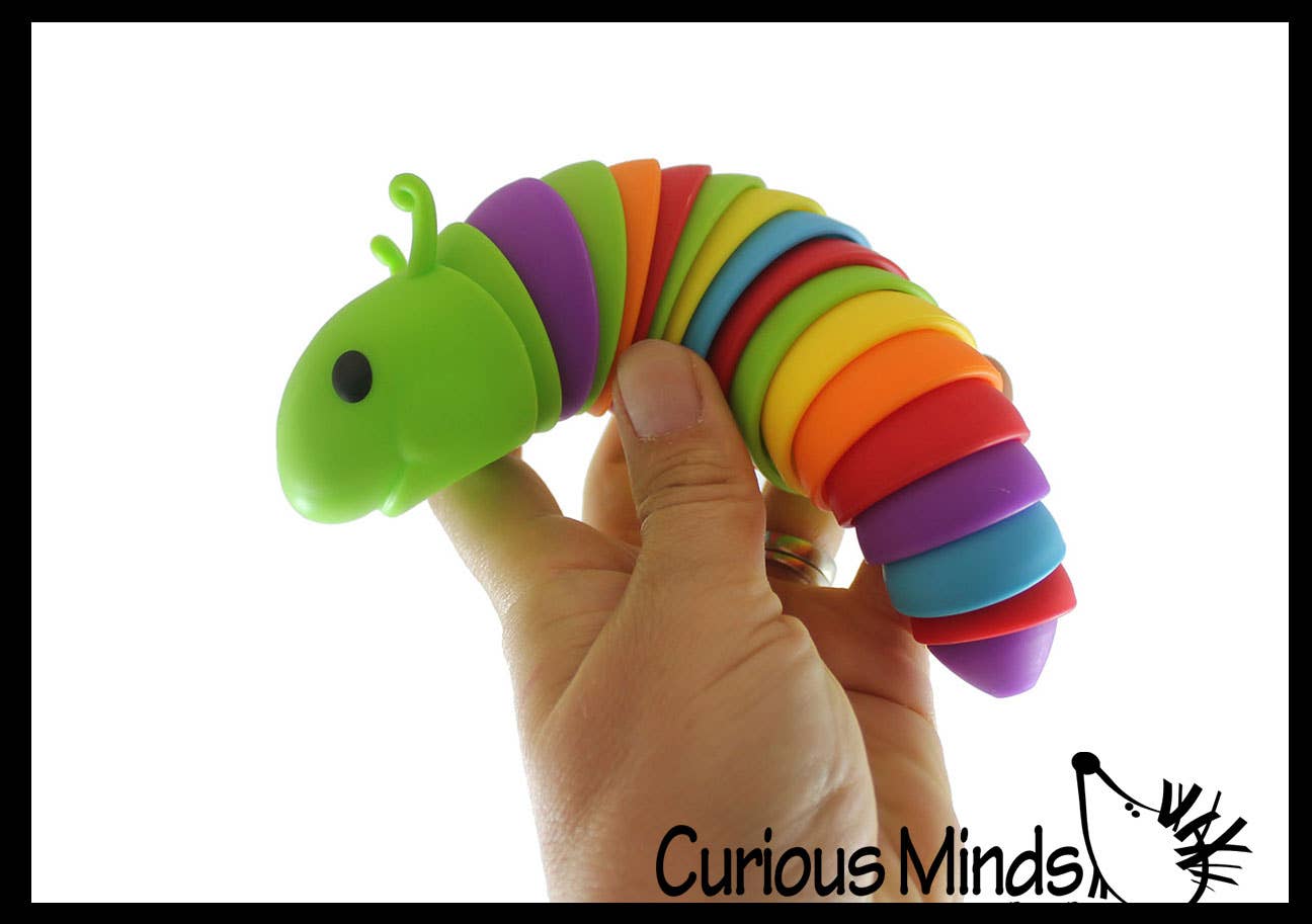Curious Minds Toys - Venta al por mayor Pelota antiestrés - Niños - 1 Fidget Caterpillar, gran babosa articulada y móvil2