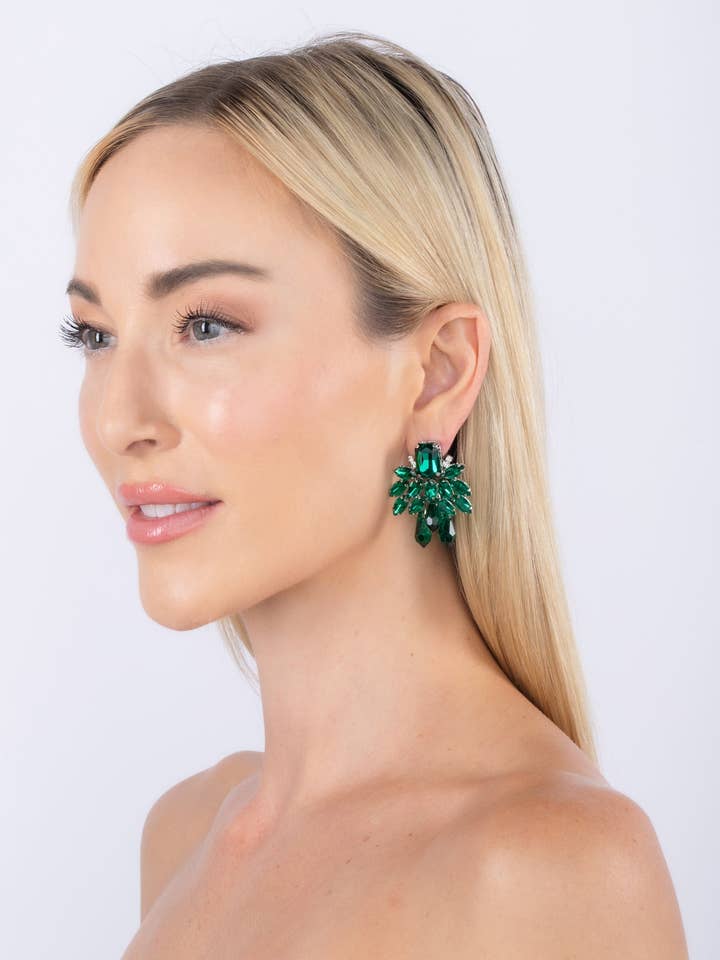 Cynthia Green Drop Earring for wholesale by Eye Candy Los Angeles