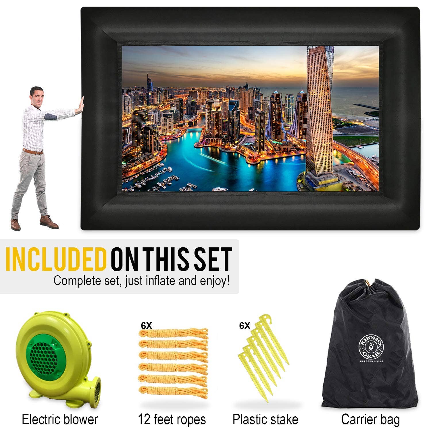 KHOMO GEAR – Engroshandel Oppustelige ting – Jumbo oppustelig skærm projektor - 20 fod8