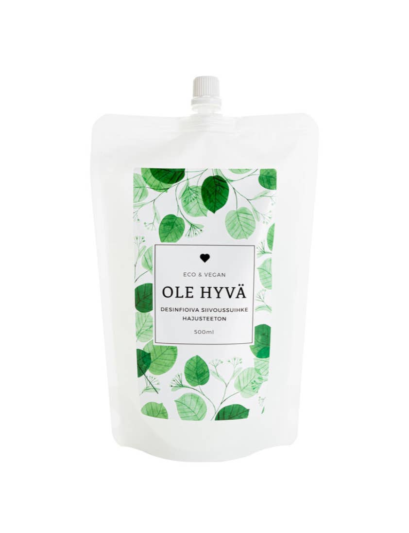 Ole Hyvä Metsä - Wholesale Multi-Surface Cleaner - Disinfective Cleaning Spray Unscented, refill bag 500ml