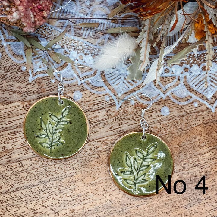 Wolf and Clay Pty Ltd - Wholesale Dangle Earrings - Viola - Porcelain Earrings with Gold finish
