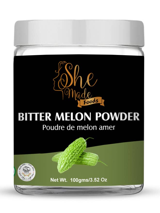 She Made Bitter Melon powder available in 100g Jar. for wholesale by She Made