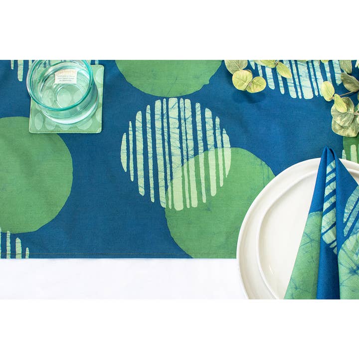 Table Runner-Long: Eclipse - Green-Organic for wholesale by Global Mamas
