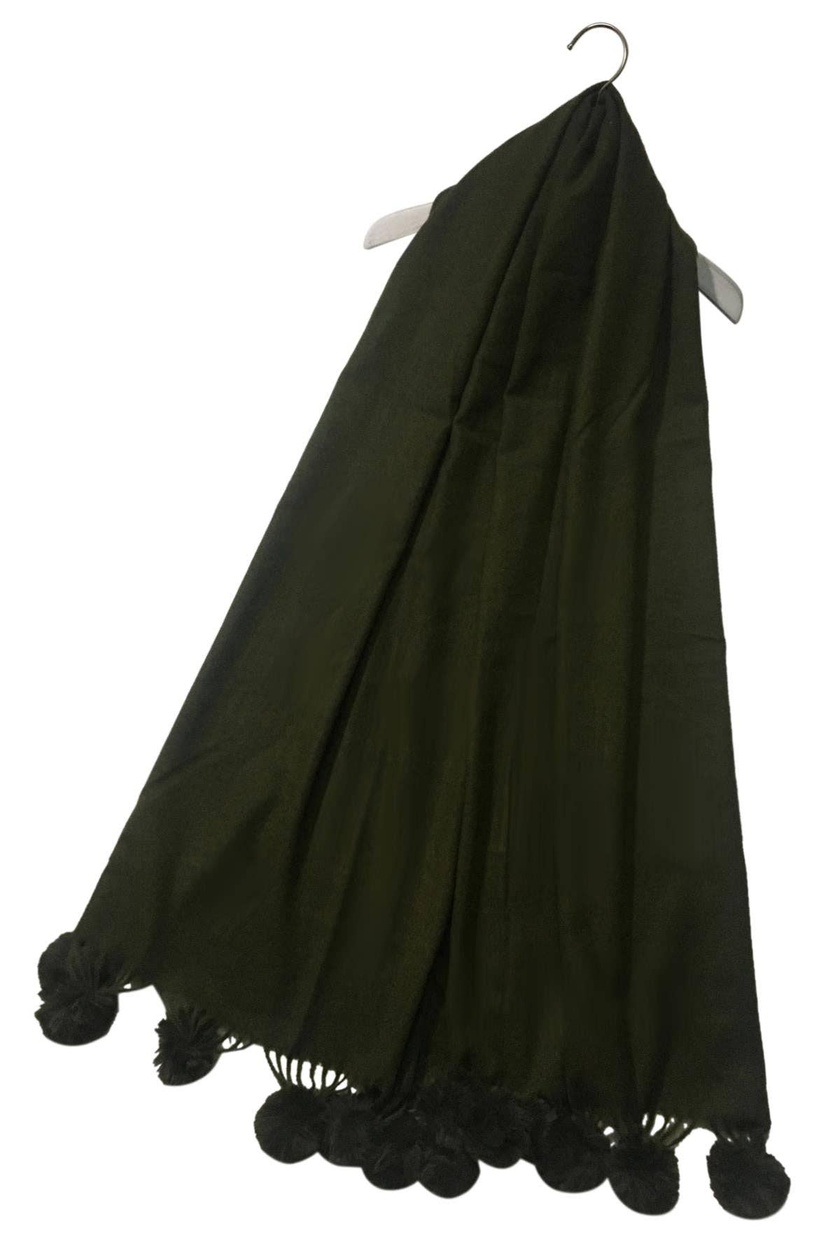 Fashion Scarf World – wholesale Scarf – Women's – Plain Wool Pom Pom Scarf24