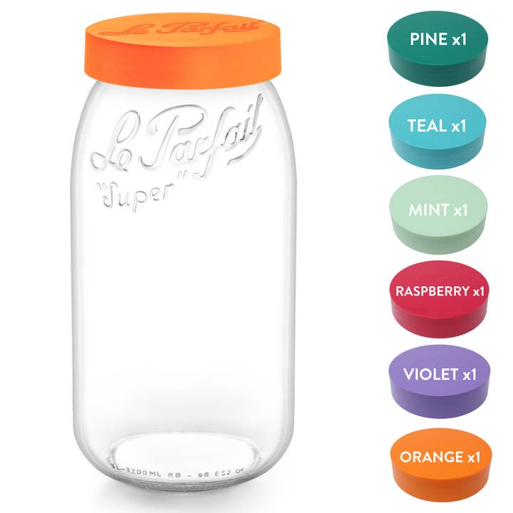 Le Parfait - Wholesale Jar - 3L Bulk Storage Glass Jar Screw Top W Mixed Plastic Lid