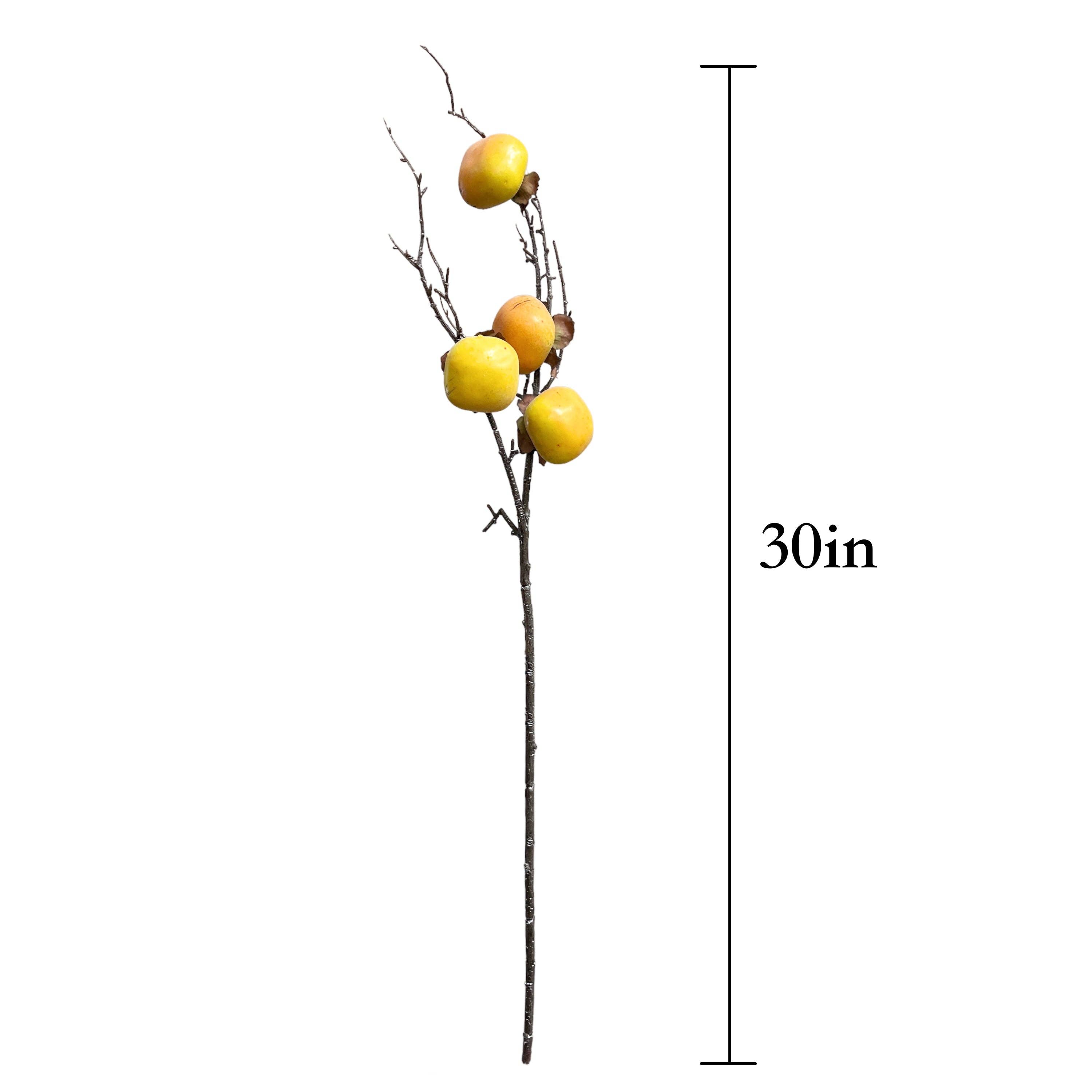 Sun Decorer - Vendita all'ingrosso Piante artificiali - Set di 2 rami di cachi artificiali, alti 30 pollici5