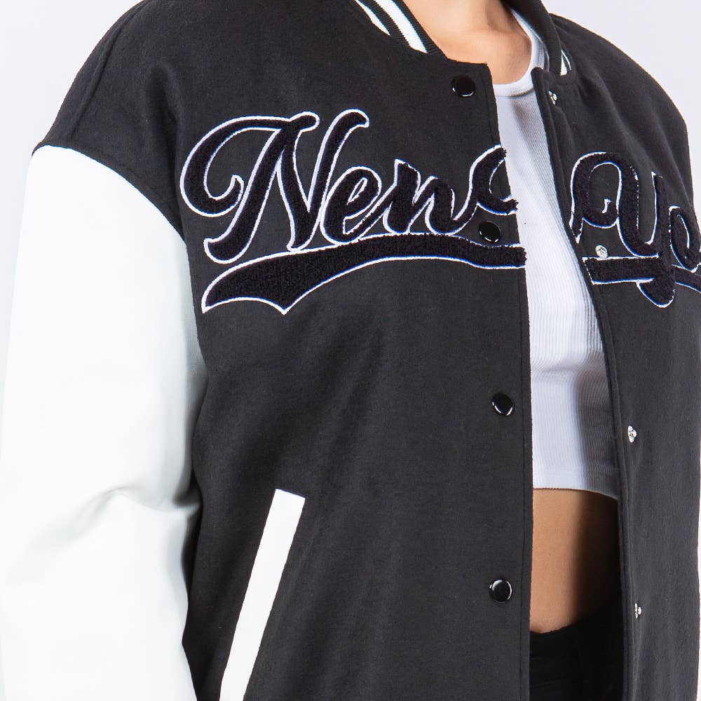 American Bazi – Casaco de equipa universitária/basebol – Mulher por atacado – COLETES VARSITY NEW YORK - RJK9411NY3