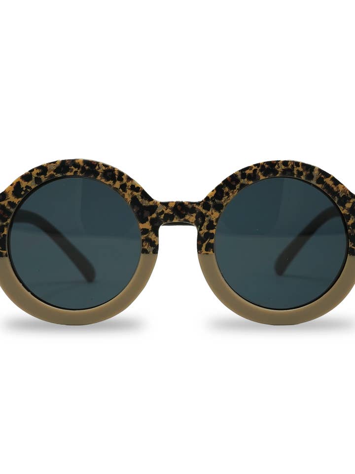 Solbriller til børn - Leopard Brun (Rund) for engroshandel hos Funky Junque