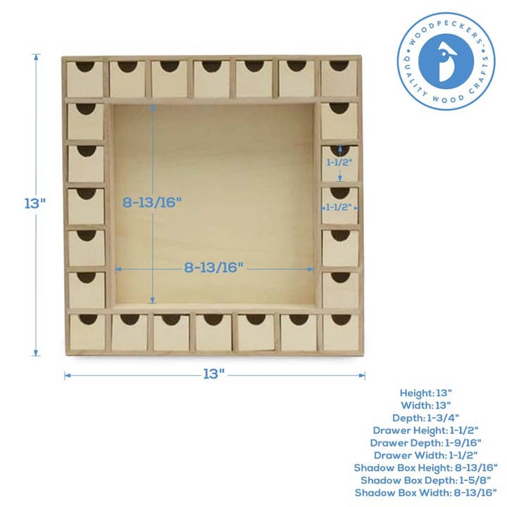 Woodpeckers Crafts - Wholesale Advent Calendar - Unfinished wooden Advent Calendar6
