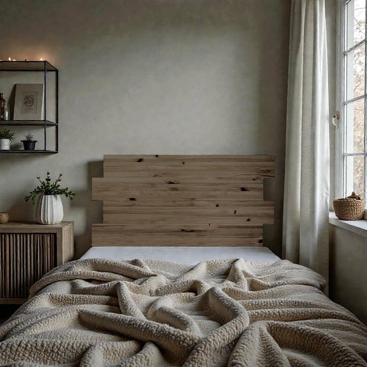 HIGASHI Cabecero de madera maciza. Acabado "R A W G R A Y". para venta al por mayor de Raw Wood