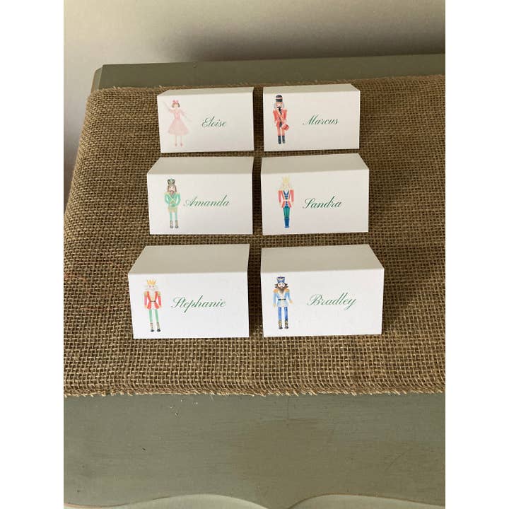 Kerst Notenkraker Plaatskaarten - Set van 6 Gedrukte Kaarten | Kerst Naamkaarten | Tafel Zitkaarten | Kersttafel voor wholesale door The Winsome Life Stationery