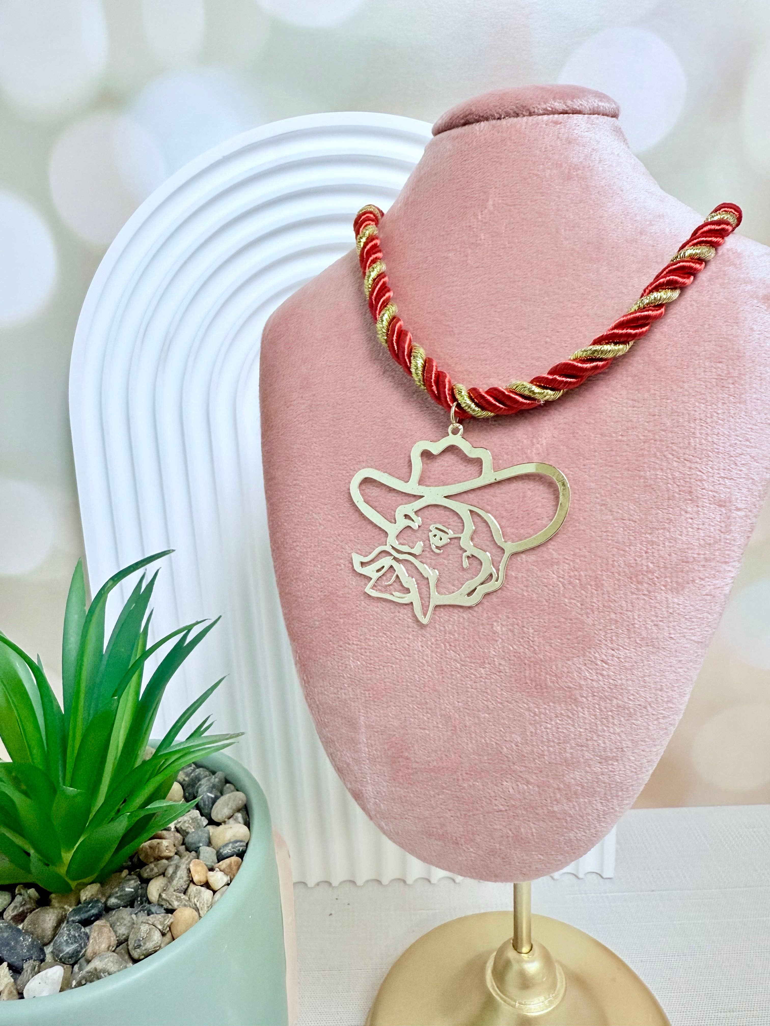 NEM Designs - Wholesale Pendant/Charm Necklace - Red Rope Colonel Reb1