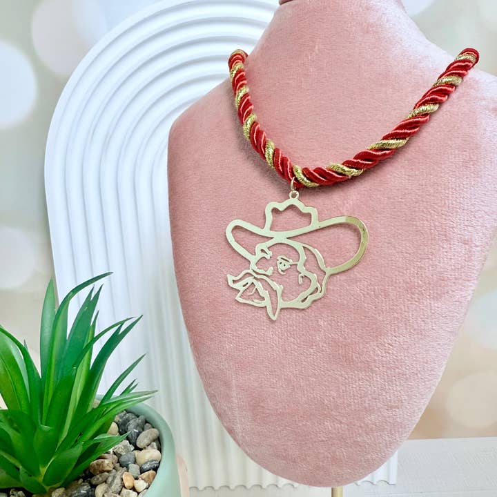 NEM Designs - Wholesale Pendant/Charm Necklace - Red Rope Colonel Reb1