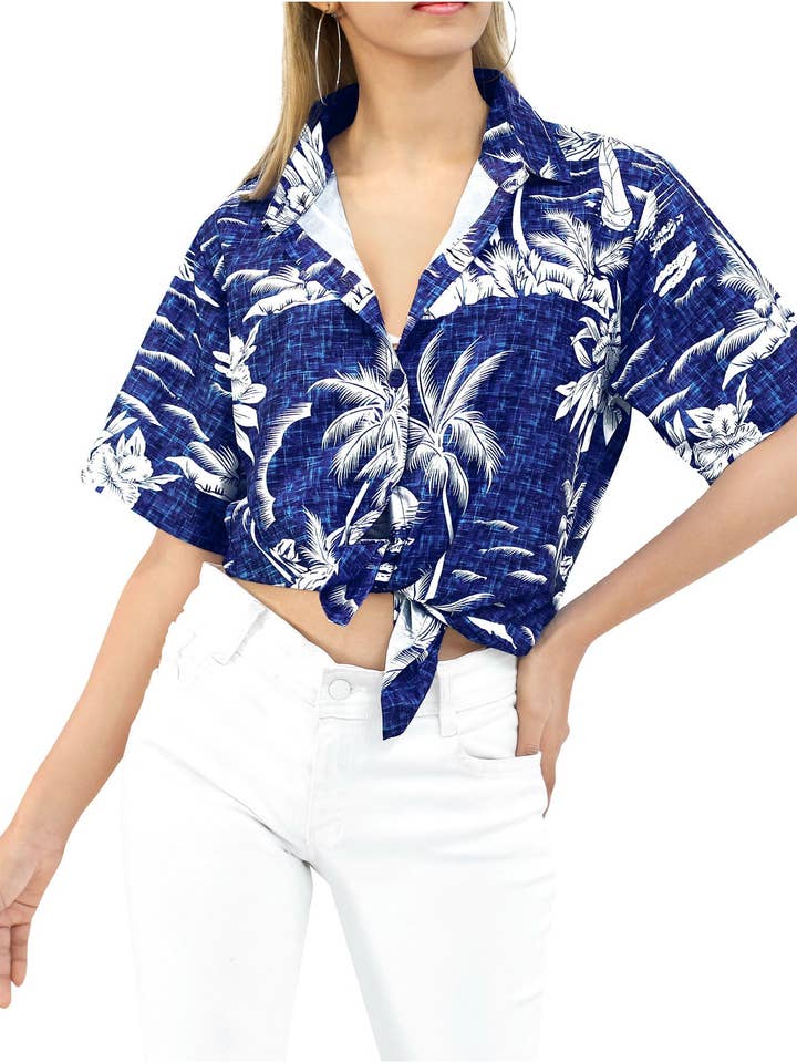 Palm Shade Hawaiian Shirt för kvinnor för wholesale av Happy Bay / La Leela