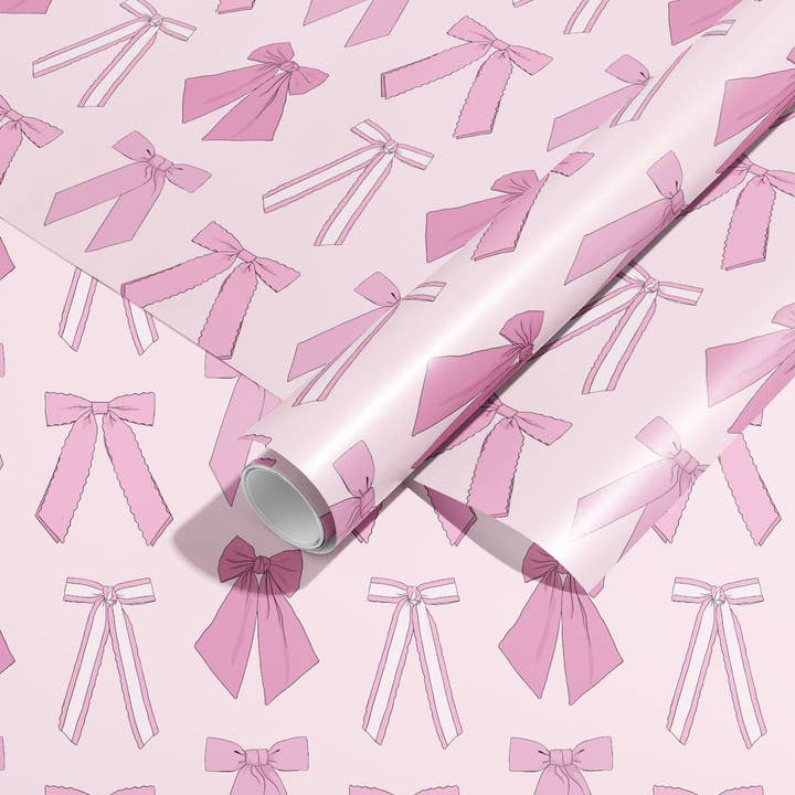 Fiocchi rosa, Coquette Aesthetic, carta da regalo per la vendita all'ingrosso da parte di Sammy Gorin LLC