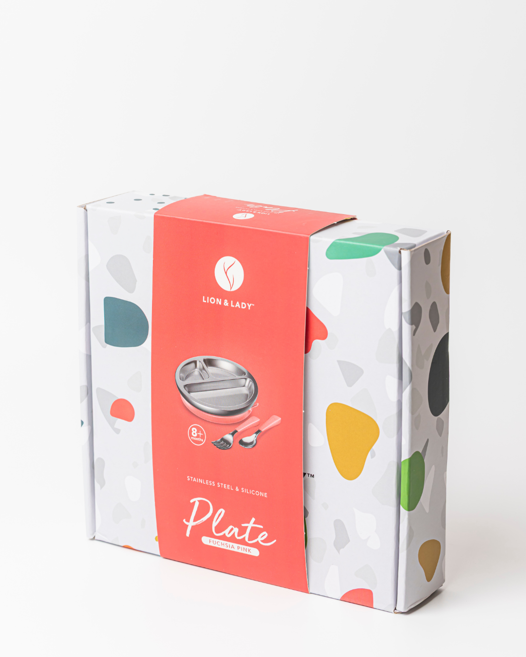 Lion & Lady - Wholesale Feeding Set - Baby - 18/8 Stainless Toddler Plate with silicone suction base, spoon and fork9