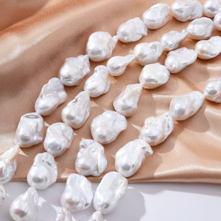 findings4uGem - Wholesale Beaded/Pearl Necklace - AAA Natural Freshwater Cultured Baroque Pearl Beads, FWP006