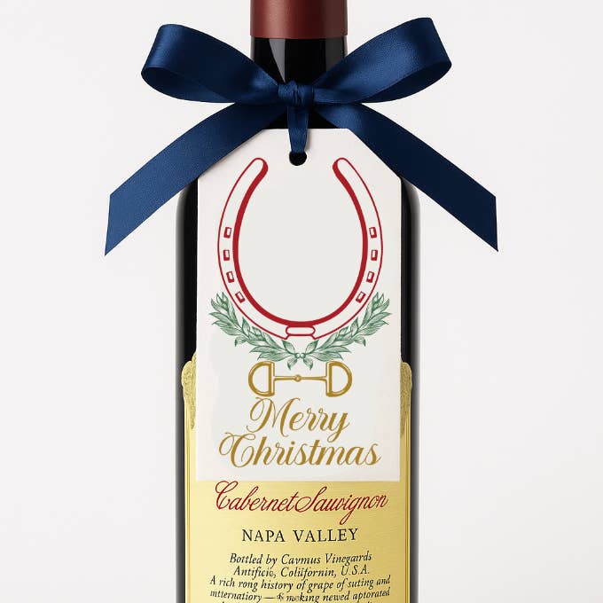 Design Carolinas - Wholesale Gift Tag - Horse Shoe & Bit Equestrian Holiday Gift Tag Set1