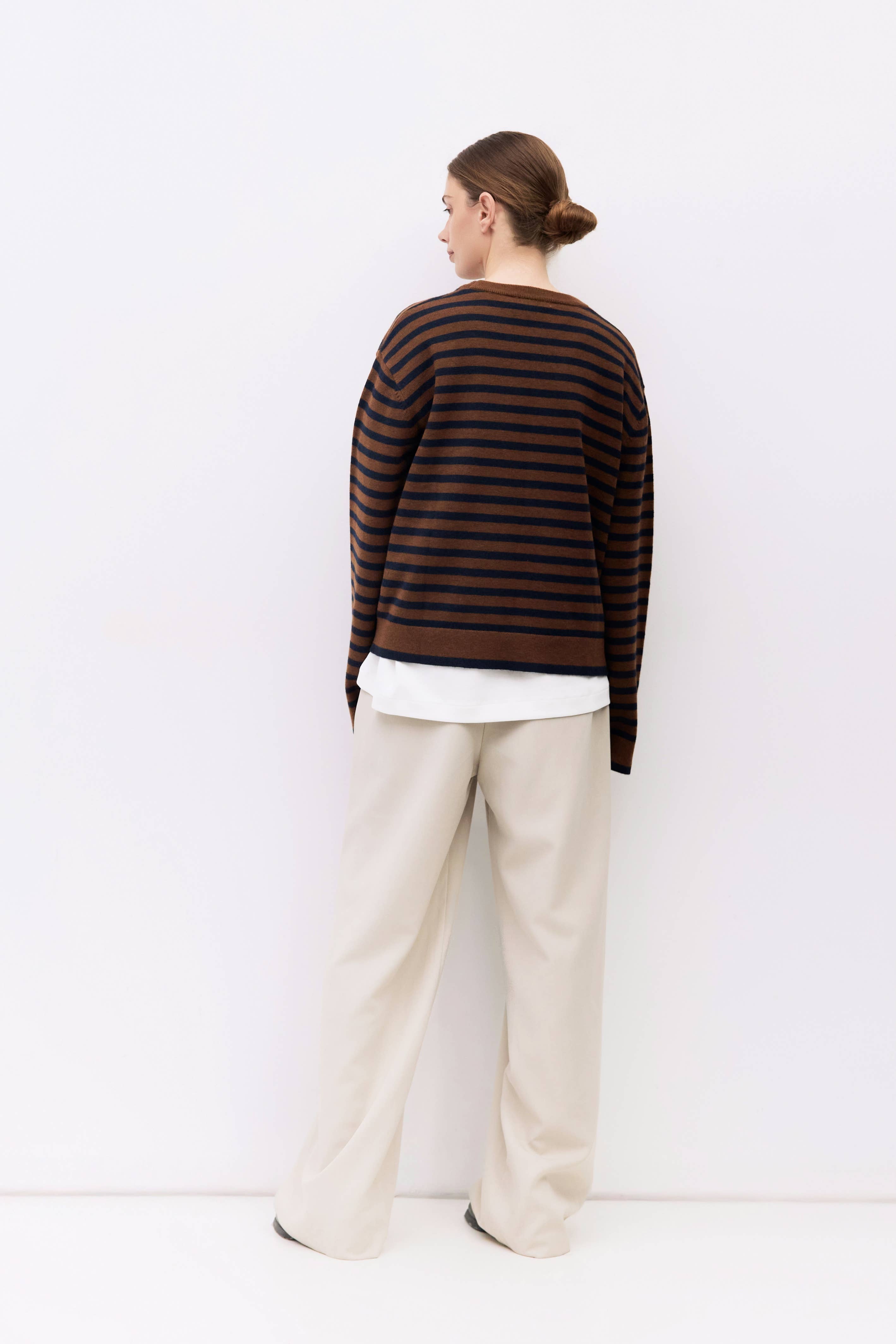 MOD REF - Wholesale Knit Sweater - Women's - The Klein Sweater | Striped Boyfriend Sweater18