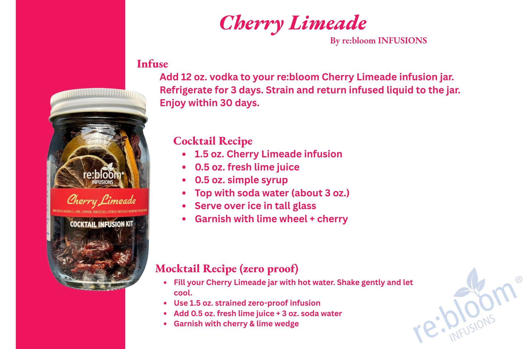 RE:BLOOM INFUSIONS LLC - Wholesale DIY Drink Kit - Cherry Limeade Dehydrated Infusion Kit3