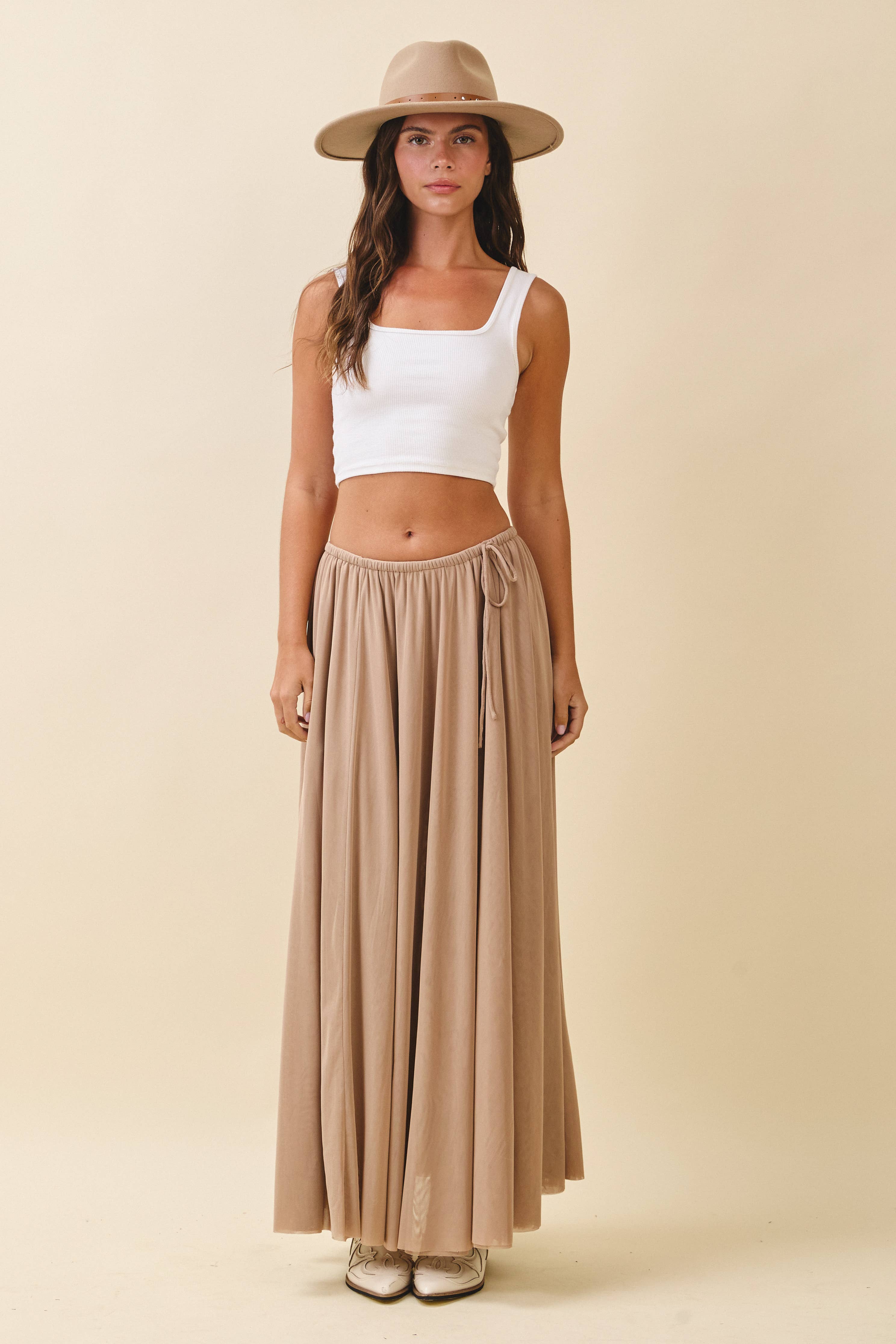 AEMI + CO - Wholesale Skirt - Women's - 7185GK Flowy Mesh Maxi Skirt18