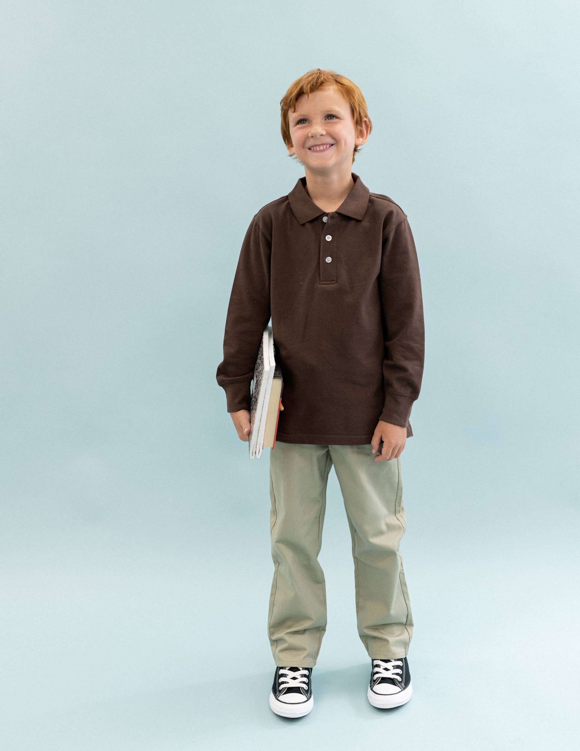 Leveret Pajamas – wholesale T-shirt – Kids – Kids Boys Long Sleeve Cotton Polo Shirt8