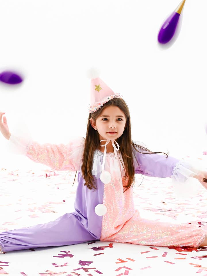 Fancy Shmancy Baby - Wholesale Costume - Kids - Purple & pink sequins clown costume