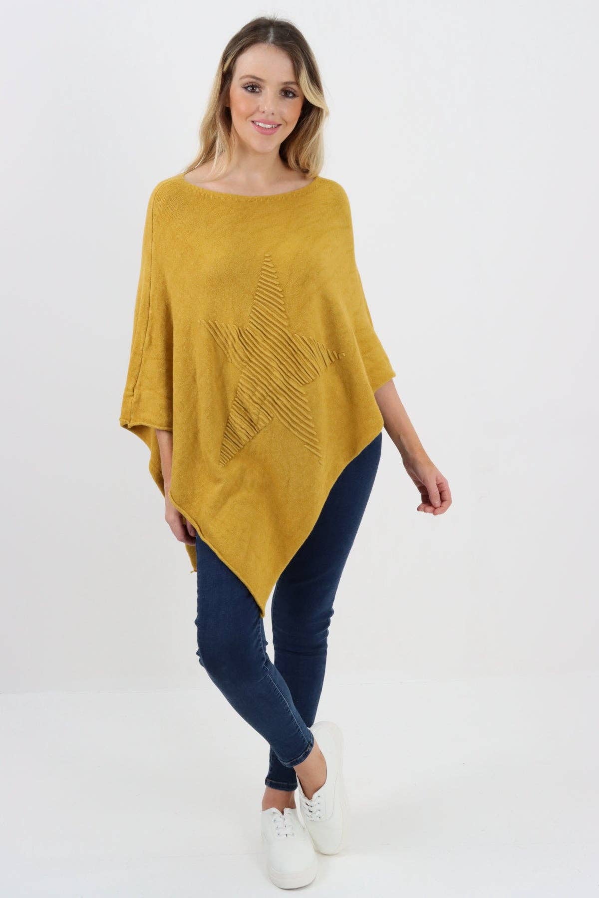 Miss Bold – wholesale Poncho – Women's – Italian Knitted Lagenlook Star Poncho27