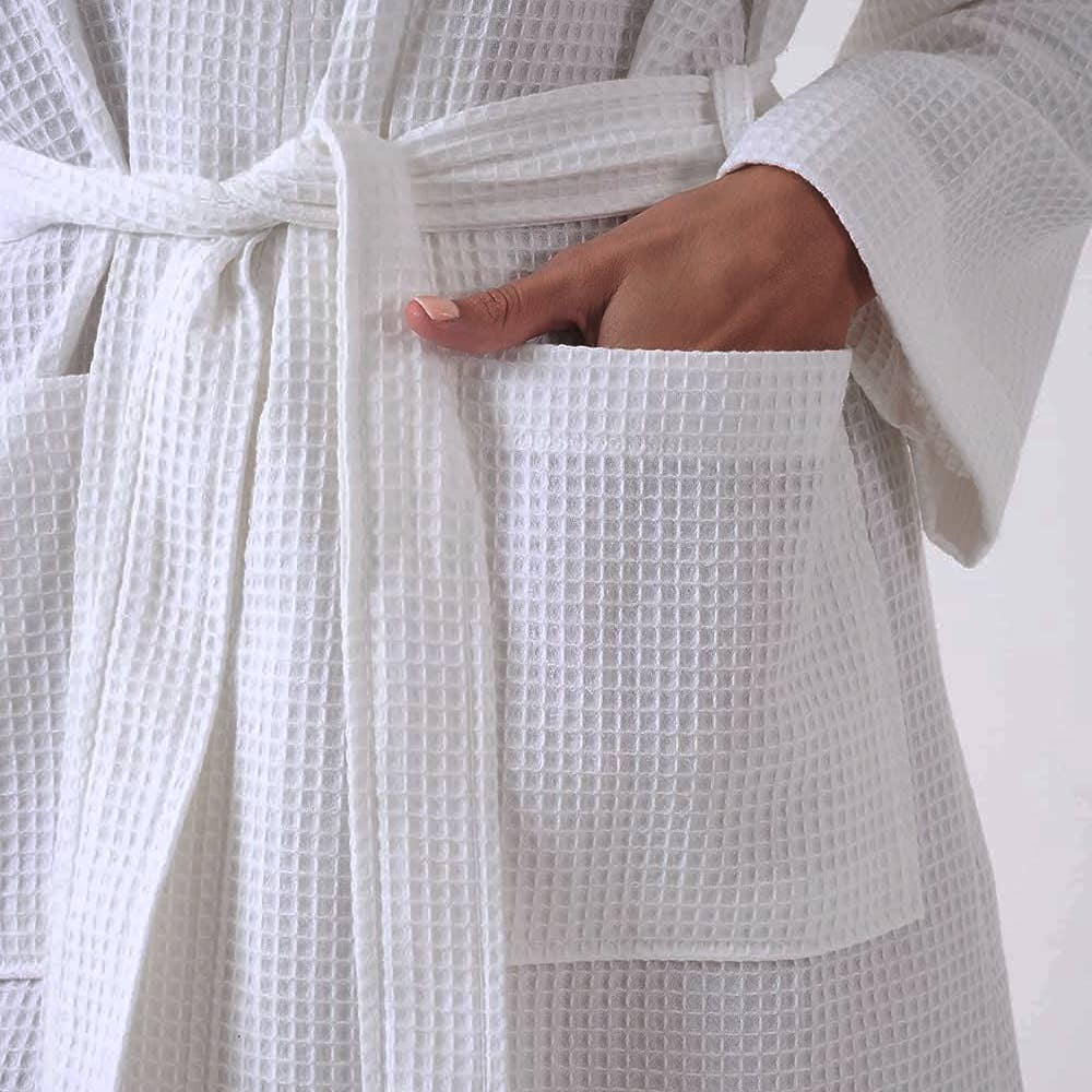 Allure Bath Fashions - Wholesale Robe - Unisex - Unisex Lightweight Waffle Bathrobe, Spa Dressing Gown Kimono3